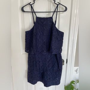 Lilly Pulitzer Celyn Navy Lace Romper, size 2